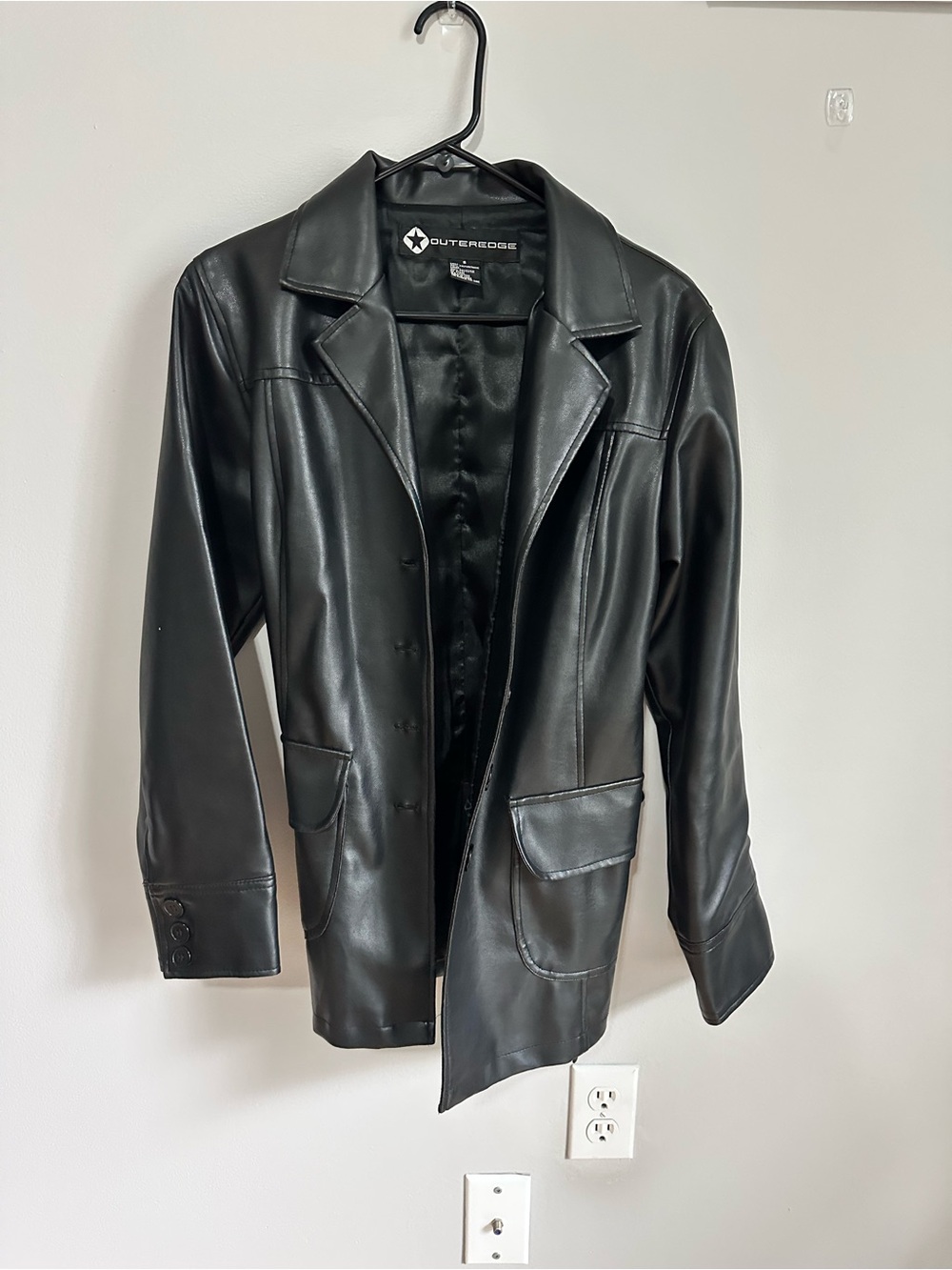 Outer Edge Black Faux Leather Jacket
